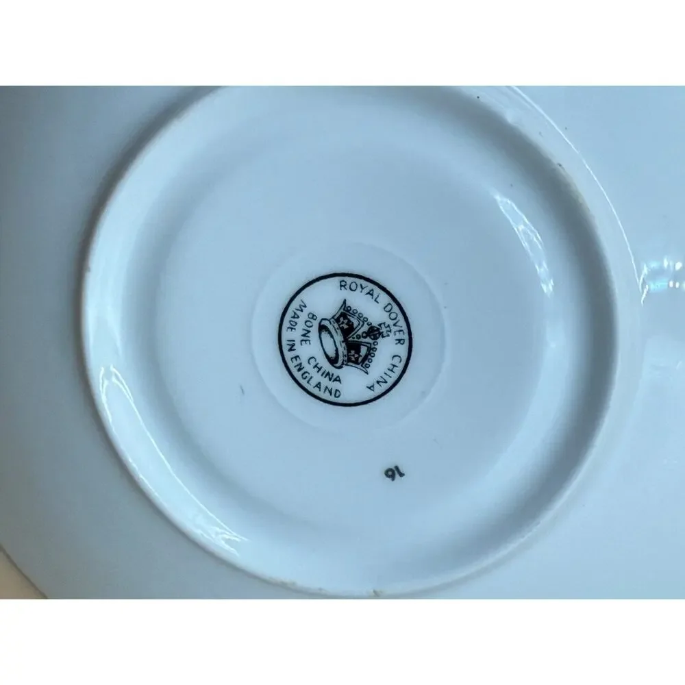 🌸 Royal Dover Flower of the Month Cup & Saucer Ribbed Bone China England APRIL